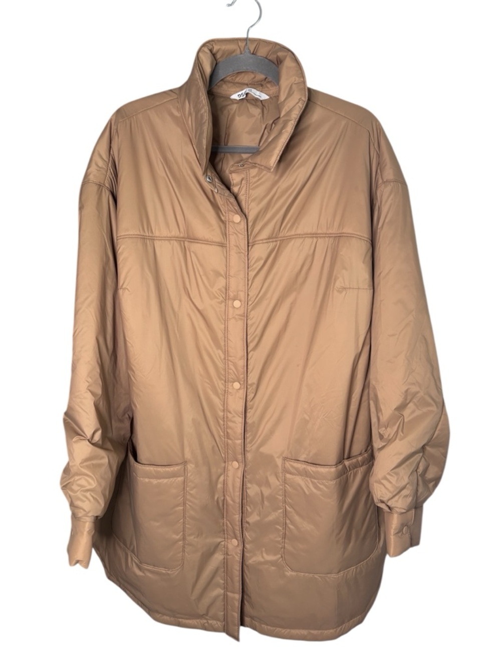 DSG Tan Snap Front Lightweight Puffer Jacket Plus Size 2X